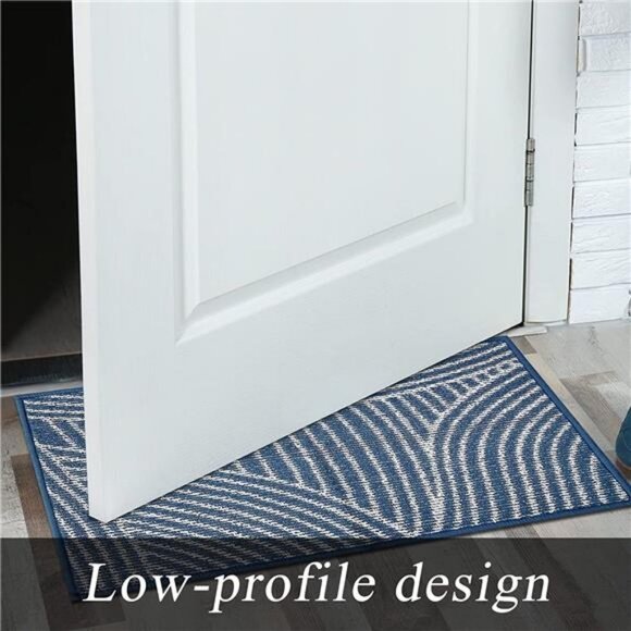 Indoor Door Mat, Non-Slip Absorbent Entryway Rug Resist Floor Mats f(Blue) - Picture 5 of 6